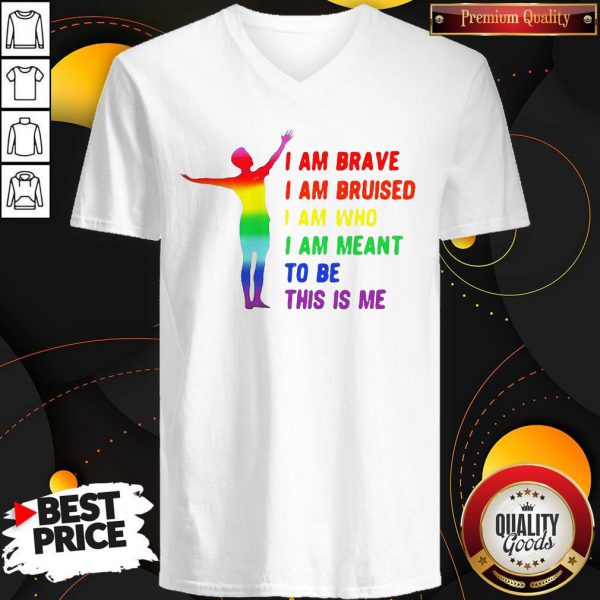 Megan Rapinoe I Am Brave Bruised Who Meant To Be Lgbt Flag V-neck