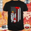 Top Firefighter Dalmatian Dog Back The Red American Flag Shirt