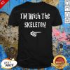 Official I’m With Skeleton Halloween Costume Funny Couples Matching Shirt