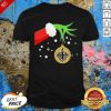 The Grinch Hand Holding Ornament New Orleans Saints Christmas Shirt - Design By Effecttee.com