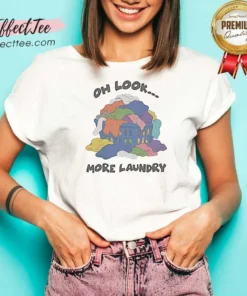 Funny Oh Look More Laundry V Neck Shirt v neck optimized in heather gray with short sleeves