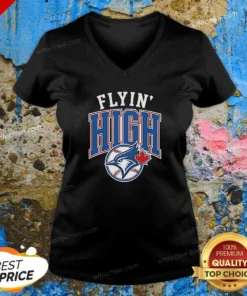 Good Toronto Blue Jays Flyin High Logo V-Neck Shirt