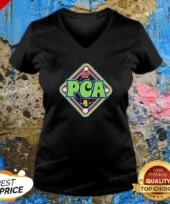 Hot CF PCA 4 Baseball Diamond Mascot Design Logo And Team Pride Sport Performance V-Neck Shirt