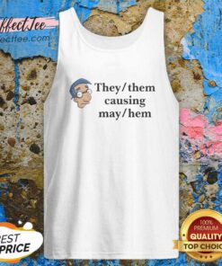 Hot They Them Causing Mayhem Milhouse Van Houten The Simpsons Meme tank top optimized for vibrant display.