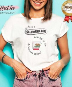 Pretty Just A California Girl Living In An Arkansas World v neck optimized women's t-shirt with casual fit