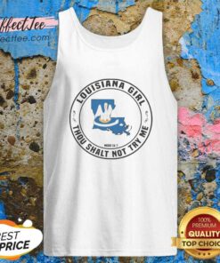 Pretty Louisiana Girl Thou Shalt Not Try Me Mood 24 7 State Symbol tank top optimized for showcasing the design.