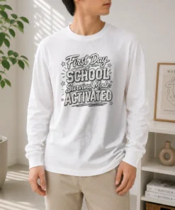 Funny First Day Teacher Humor Sketch Long Sleeve Shirt
