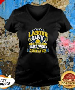 Funny Labour Day Celebration Typography V-Neck Shirt