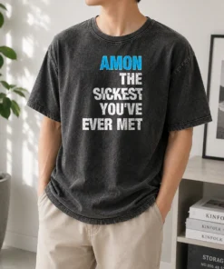 Good Amon The Sickest You'Ve Ever Met Washed T Shirt in soft cotton with vintage faded look