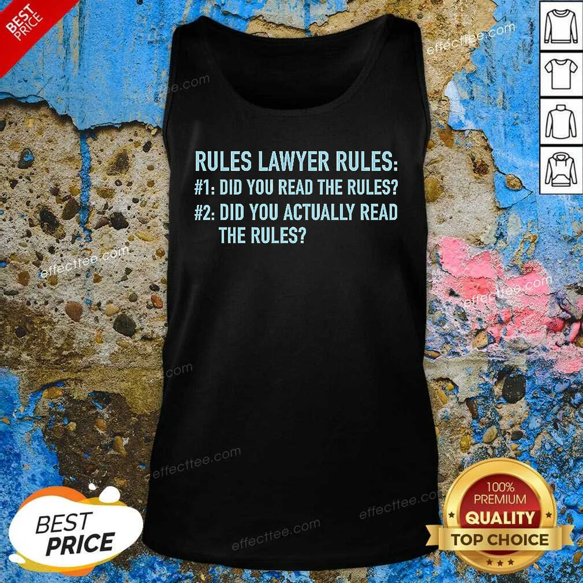 Good Rules Lawyer Rules Geek Tank Top