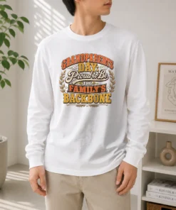 Hot Grandparents Day Proud Family Backbone Vintage long sleeve shirt with retro text design on front