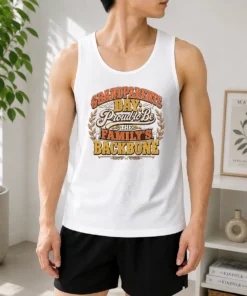 Hot Grandparents Day Proud Family Backbone Vintage Tank Top in white, sleeveless casual wear for warm weather