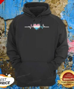 Hot Transgender Pride Flag Heart Heartbeat Line Hoodie