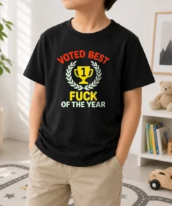 Hot Voted Best Fuck Of The Year Trophy Award Kids T-Shirt