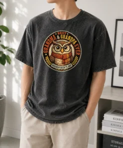 Nice Grandparents Day Best Grandma Grandpa Mascot Badge Washed T-Shirt