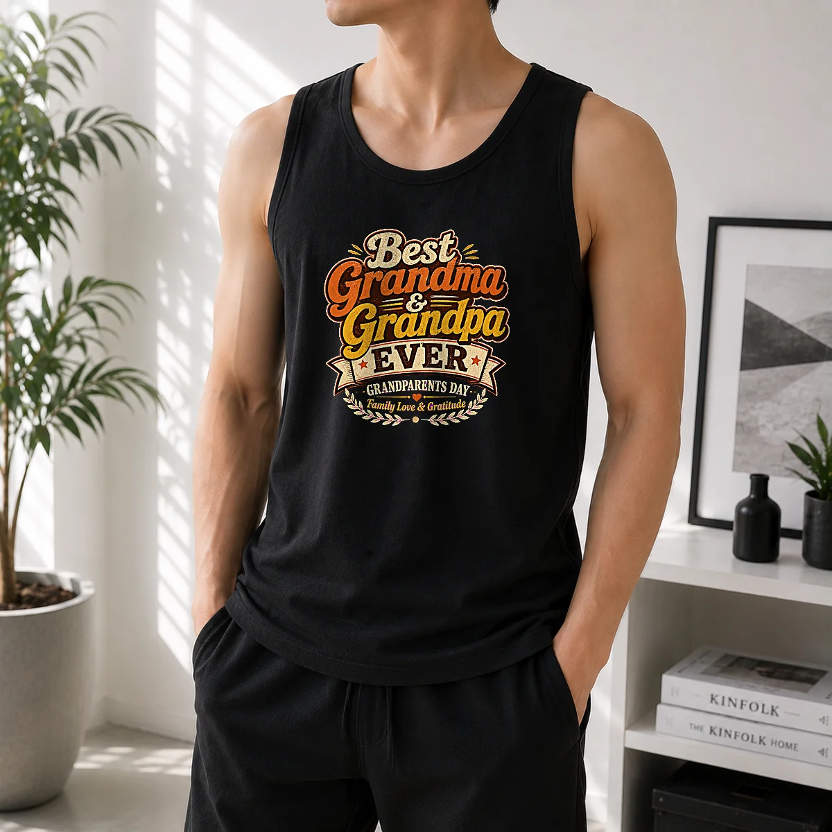 Nice Grandparents Day Vintage Best Grandma Grandpa Tank Top