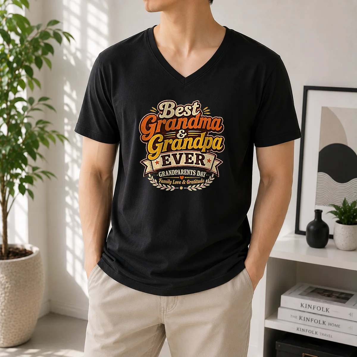 Nice Grandparents Day Vintage Best Grandma V-Neck Shirt Nice Grandparents Day Vintage Best Grandma V-Neck Shirt