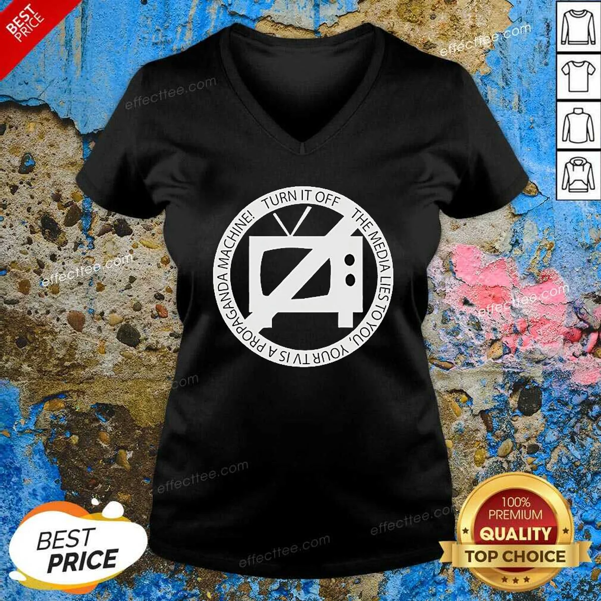 Nice Turn It Off The Media V-Neck Shirt Nice Turn It Off The Media V-Neck Shirt