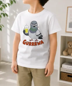 Official Angry Pigeon With Beer And Cigarette Kids T-Shirt