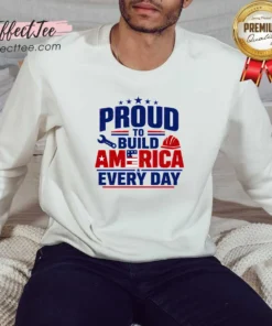 Premium Labour Day Proud American Worker Typography Sweatshirt