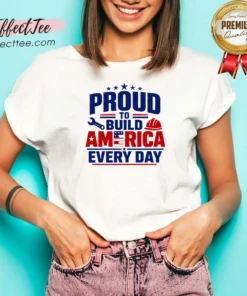 Premium Labour Day Proud American Worker Typography V-Neck Shirt