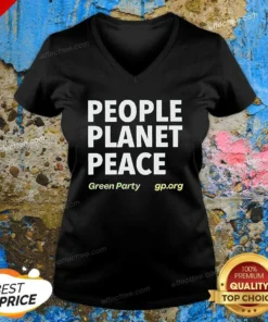 Premium People Planet Peace Green Party Political Activism V-Neck Shirt