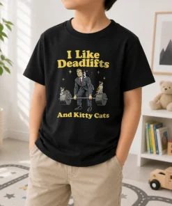 Pretty Deadlifts And Kitties Businessman Kids T-Shirt