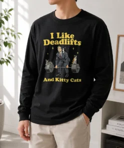 Pretty Deadlifts And Kitties Businessman Long Sleeve Shirt