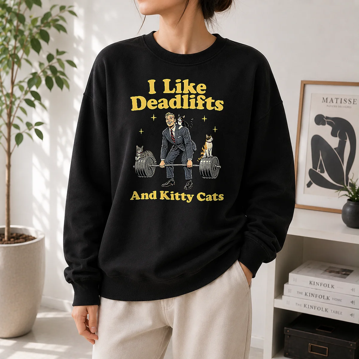 Pretty Deadlifts And Kitties Businessman Sweater