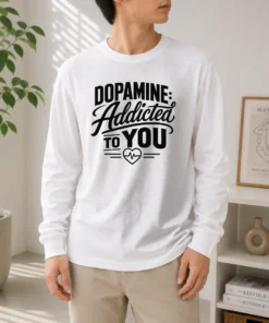 Pretty Dopamine Addicted To You Line Art Romance Long Sleeve Shirt