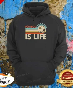 Pretty Futbol Is Life Football Vintage Hoodie hoodie optimized front view with drawstring and kangaroo pocket