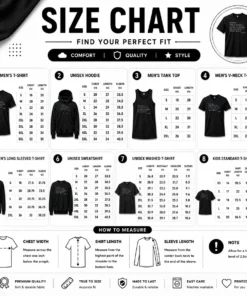 Size chart for Pretty Grace Be With You showing garment measurements in inches and cm