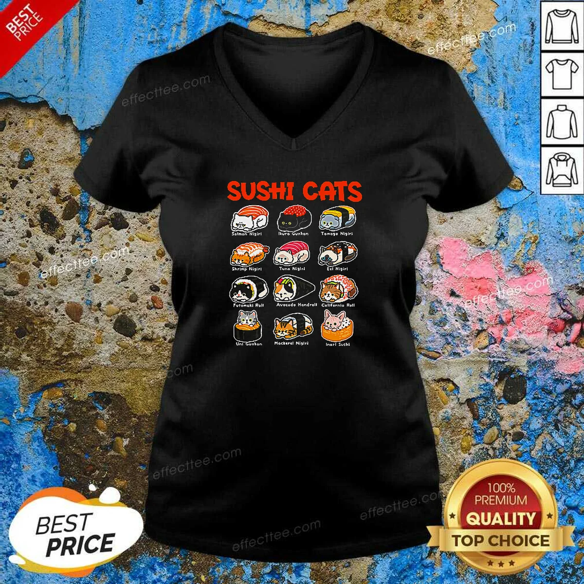 Pretty Kawaii Sushi Cats Shirt optimized V-Neck Shirt Pretty Kawaii Sushi Cats Shirt optimized V-Neck Shirt