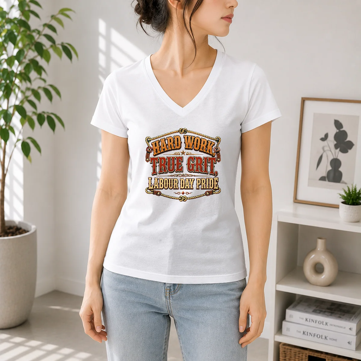 Pretty Labour Day Western Pride Vintage V-Neck Shirt Pretty Labour Day Western Pride Vintage V-Neck Shirt