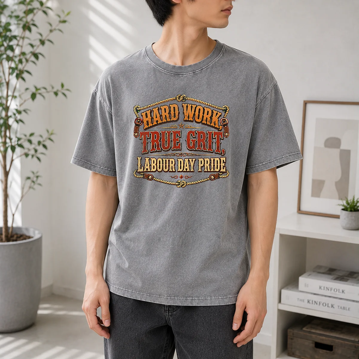 Pretty Labour Day Western Pride Vintage Saloon Washed T-Shirt