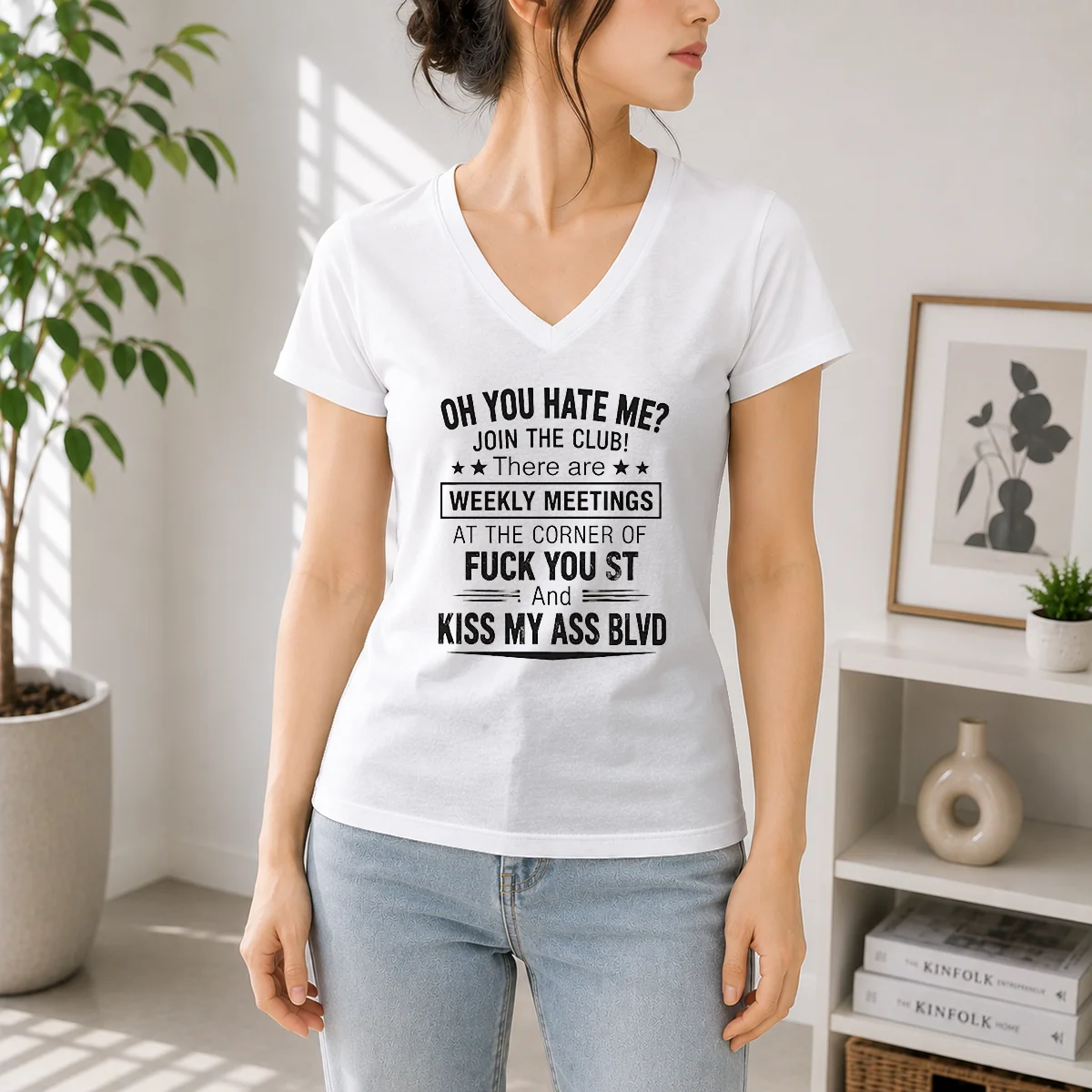 Pretty Oh You Hate Me Join V-Neck Shirt Pretty Oh You Hate Me Join V-Neck Shirt