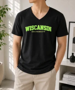 Pretty Wiscansin University College Funny Parody V-Neck Shirt