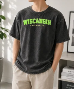 Pretty Wiscansin University College Funny Parody Washed T-Shirt