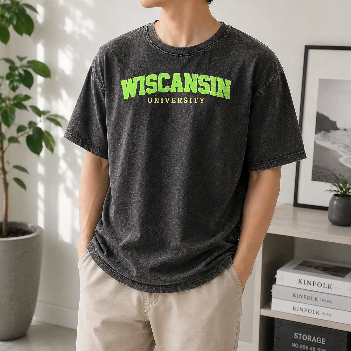 Pretty Wiscansin University College Funny Parody Washed T-Shirt