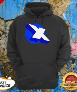 Top Funny X Logo On Blue Circle Symbol Logo Hoodie