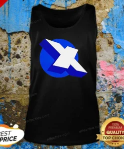 Top Funny X Logo On Blue Circle Symbol Logo Tank Top