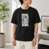 Top Israel Kills A Child Every 30 Mins Human Rights t shirt in black, short sleeve cotton tee with bold white text