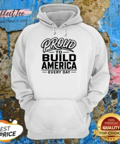 Top Labour Day Proud Builder With Line Art Typography Hoodie