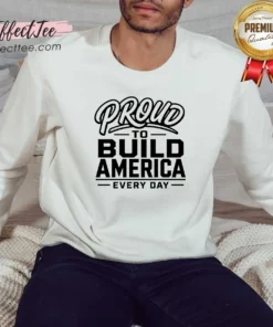 Top Labour Day Proud Builder With Line Art Typography Sweatshirt optimized for comfort and style