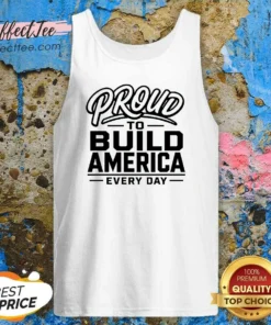 Top Labour Day Proud Builder With Line Art Typography Tank Top