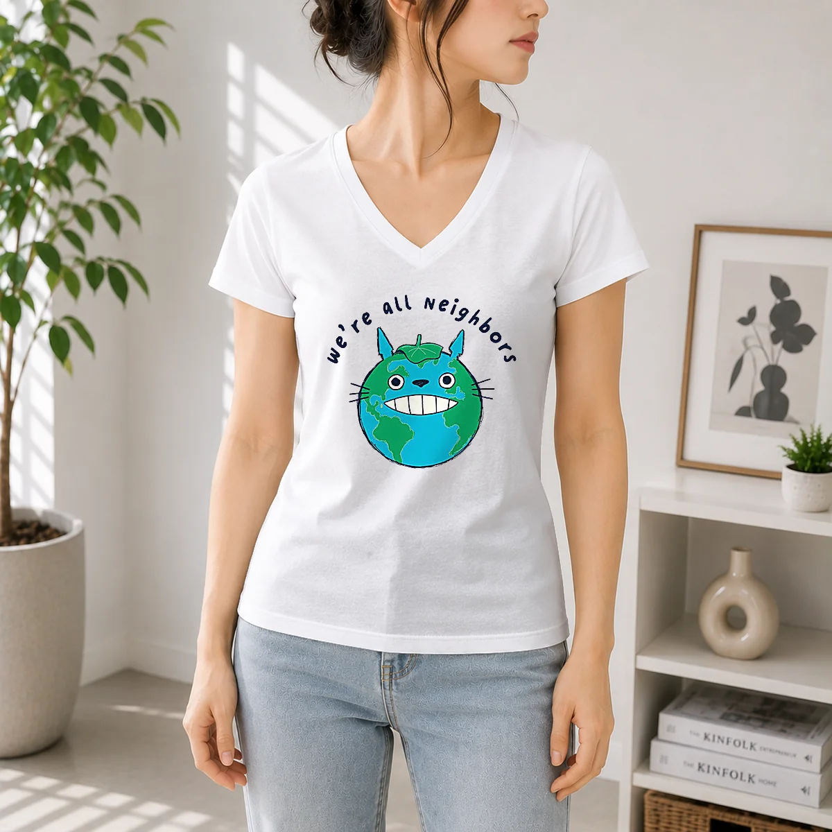 Top Neighbors From Woot! V-Neck Shirt Top Neighbors From Woot! V-Neck Shirt