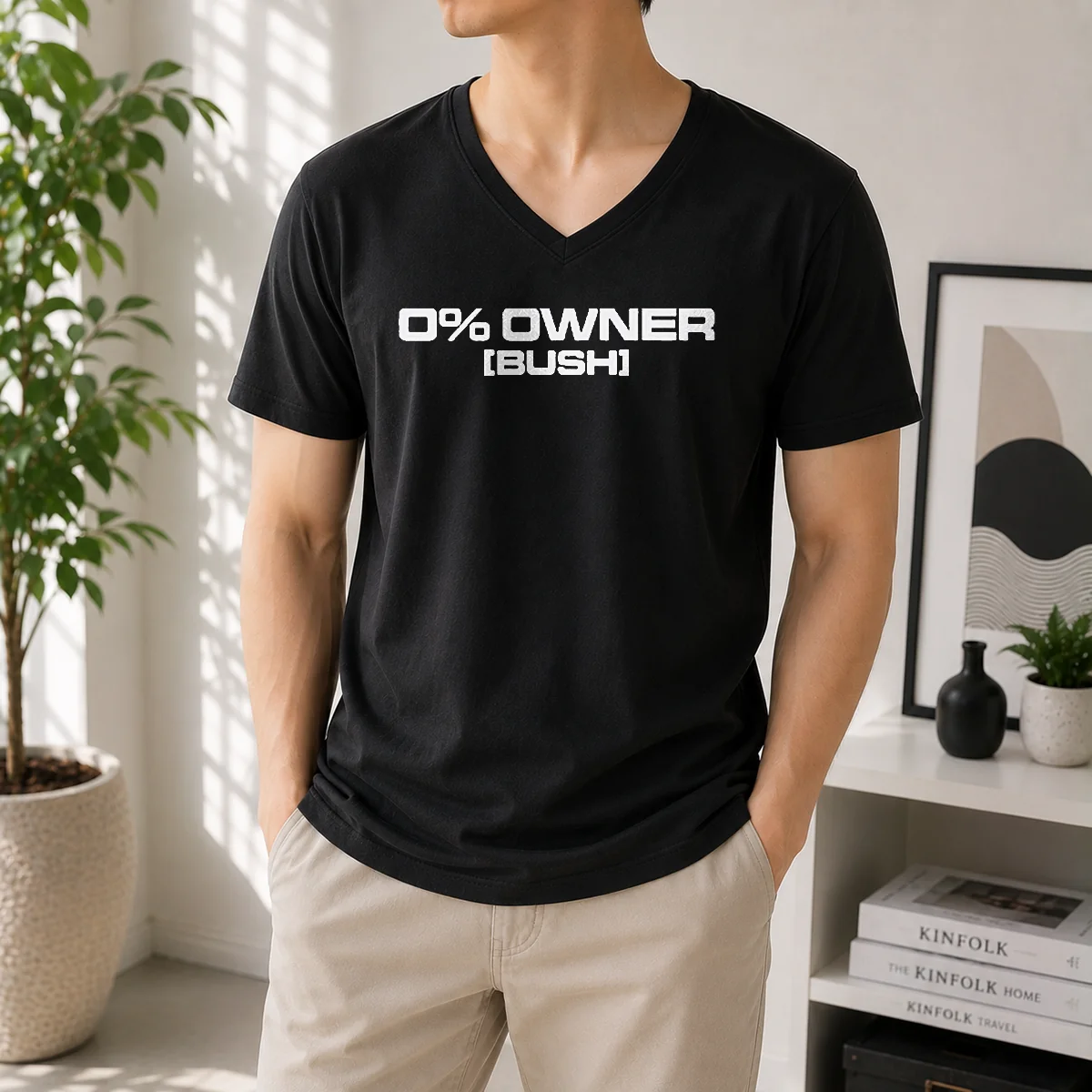 Funny 0 Owners Bush V-Neck Shirt Funny 0 Owners Bush V-Neck Shirt