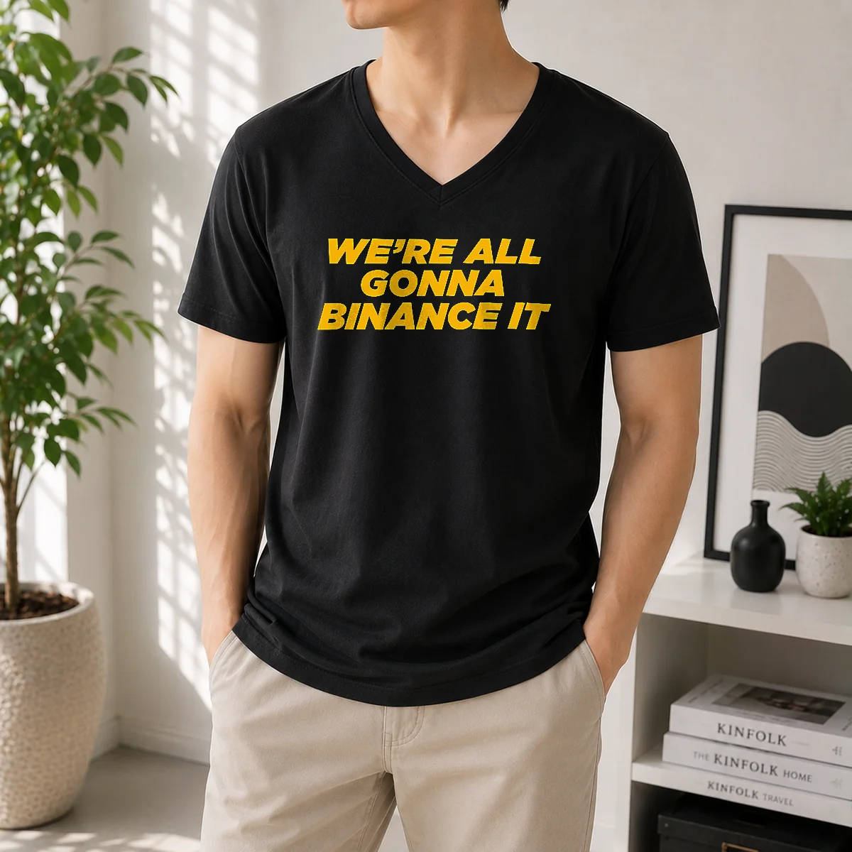 Funny We'Re All Gonna Binance It V-Neck Shirt Funny We'Re All Gonna Binance It V-Neck Shirt