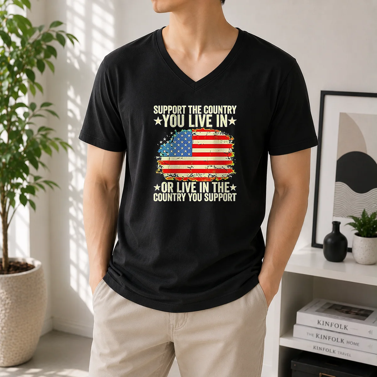 Good Hot Support The Country You V-Neck Shirt Good Hot Support The Country You V-Neck Shirt