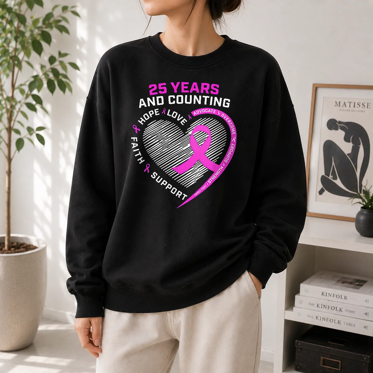 Hot Premium 25 Years And Counting Hope Love Breast Cancer Sweater
